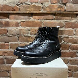 Foot the Coacher W.W Wingtip Boots – Black Leather / Crepe Sole